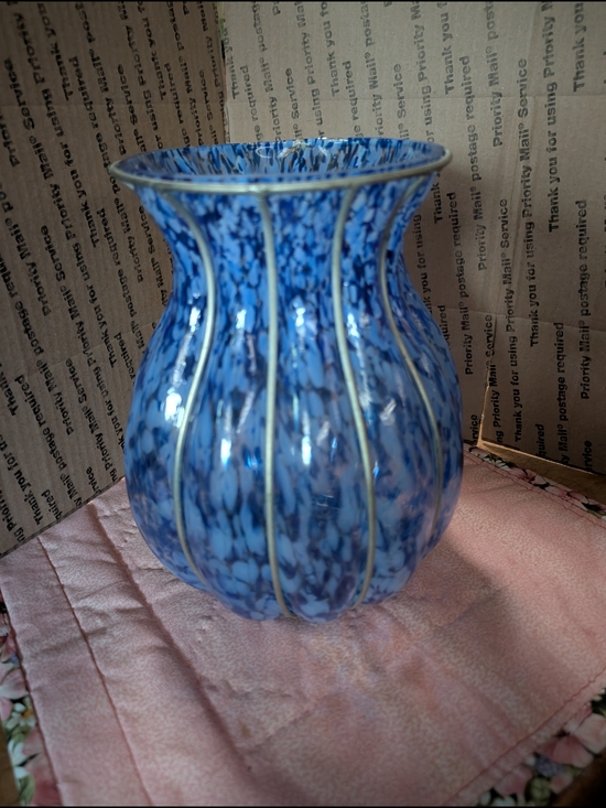 Other - Blue Speckled Glass Accent Vase